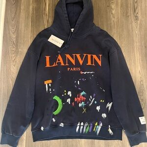 Lanvin Dark Blue Artistic Hoodie